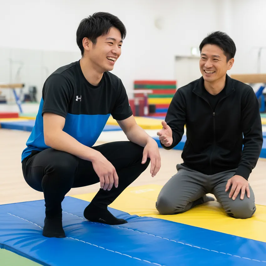 マット運動指導の様子